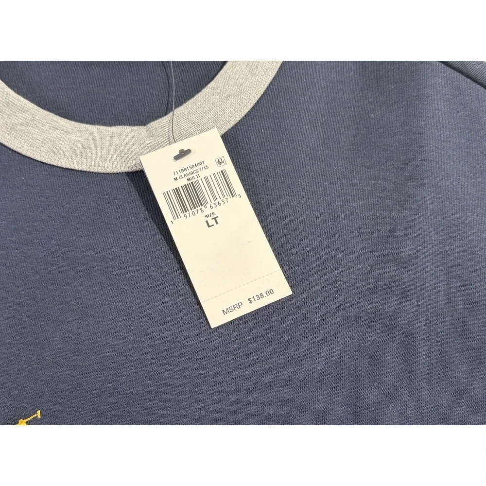 Polo Ralph Lauren Colorblock Sweatshirt Mens LT‎ Pony Blue Green Burgundy Large